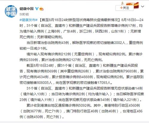 「31个省份新增确诊病例17例」〃31个省份新增确诊病例17例