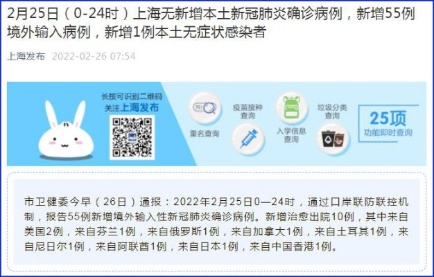 「上海新增本土无症状感染者1例」〃上海 新增无症状