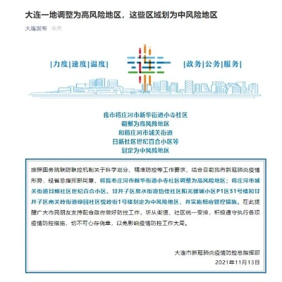 大连一地调整为高风险地区.大连高风险吗