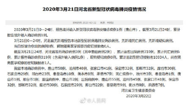 【河北首例输入病例/河北首个病例】