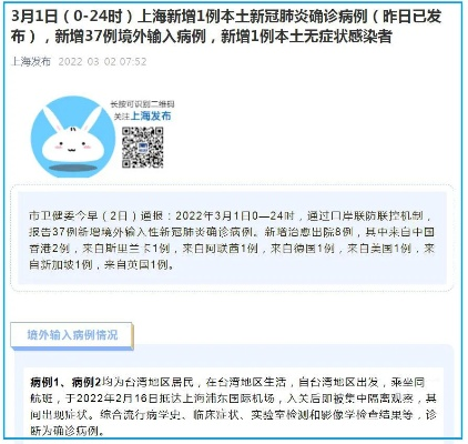 上海新增境外输入病例2例︰(上海 新增 境外输入)