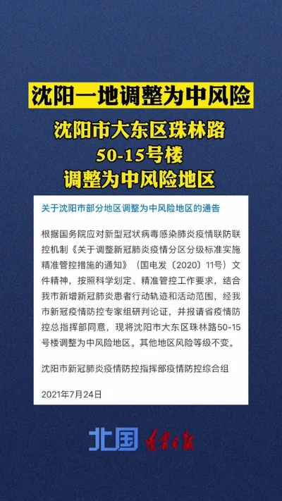 沈阳三地调为中风险地区,沈阳新增3地升为中风险