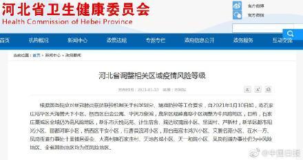 河北4地调整为中风险地区,河北四地区调整为中风险 河北4地调整为中风险地区,河北四地区调整为中风险
