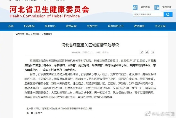 「河北石家庄9地调整为中风险地区」〃河北石家庄中风险区域